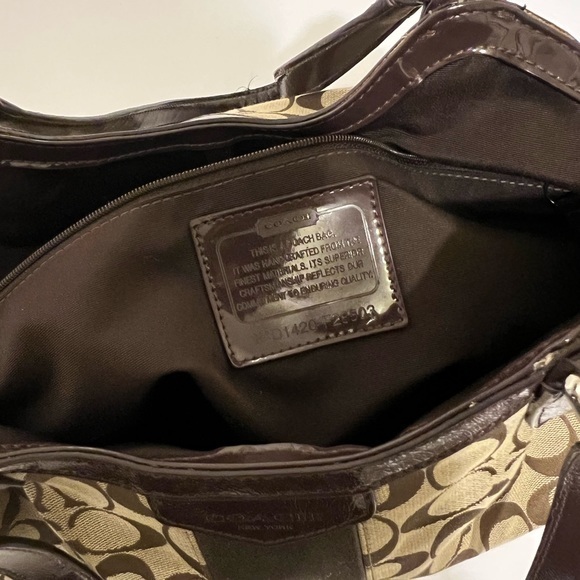 Coach Brown and Tan Monogram Shoulder Bag - Picture 11 of 16